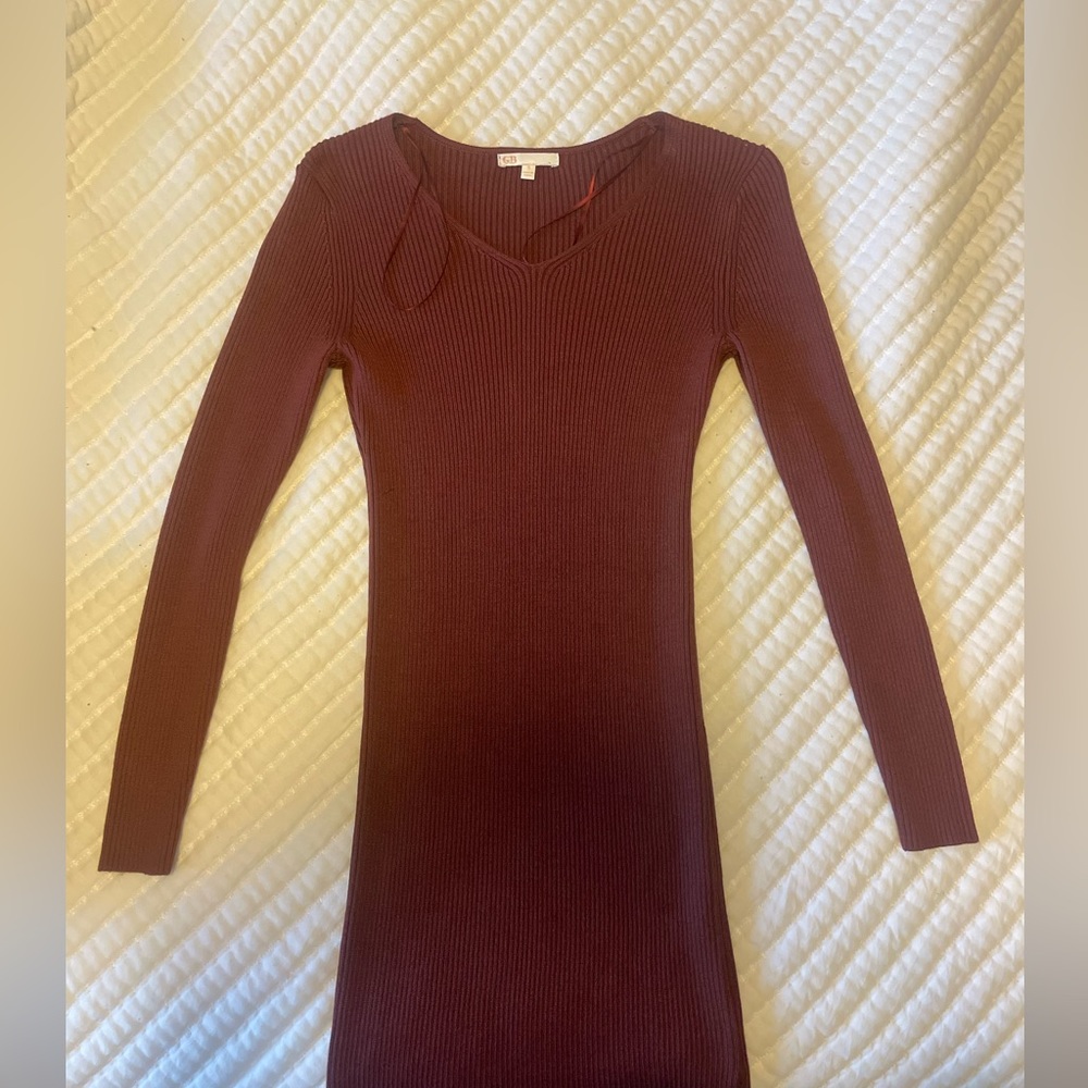 Burgundy sweater dress from Dillards